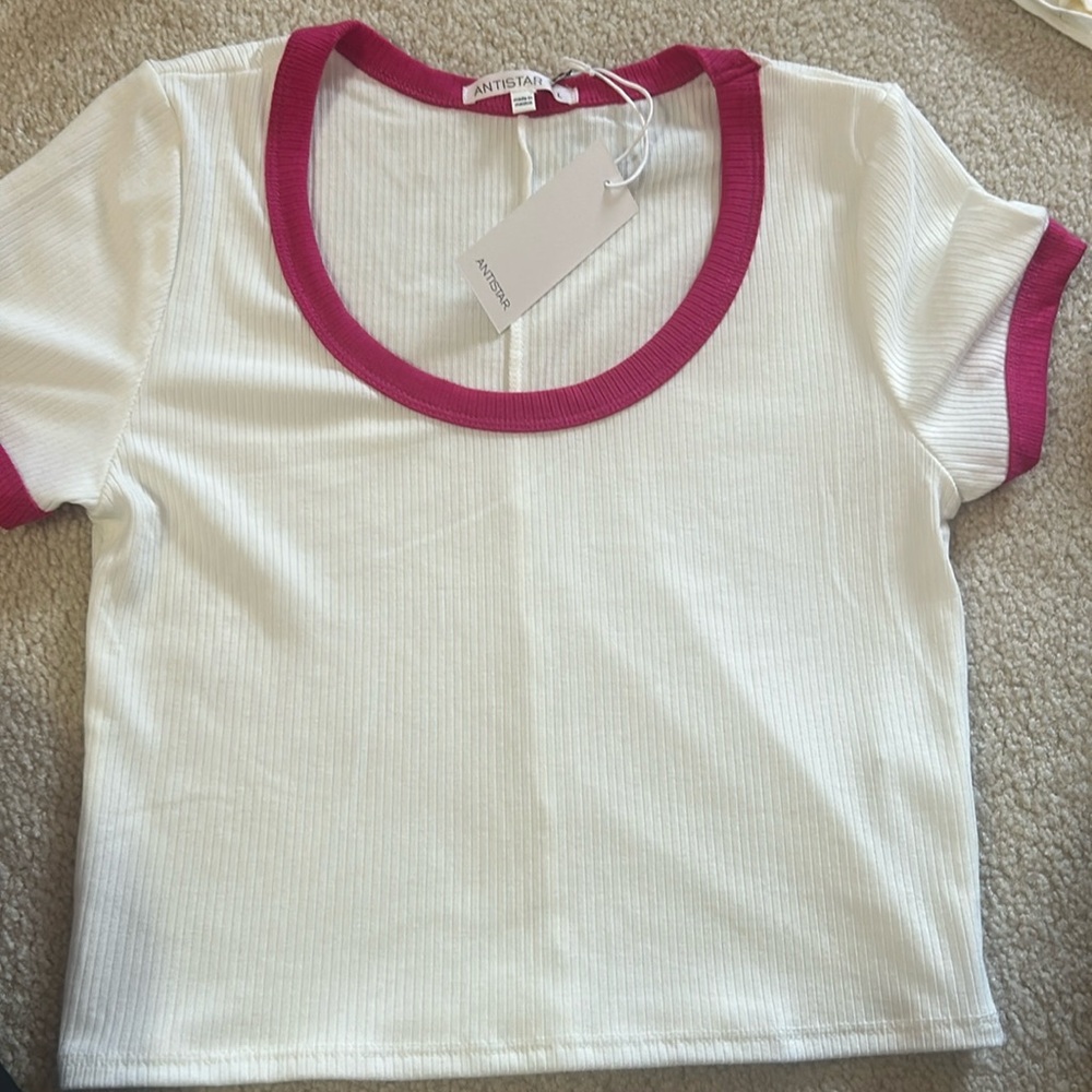 Adorable white and pink t-shirt